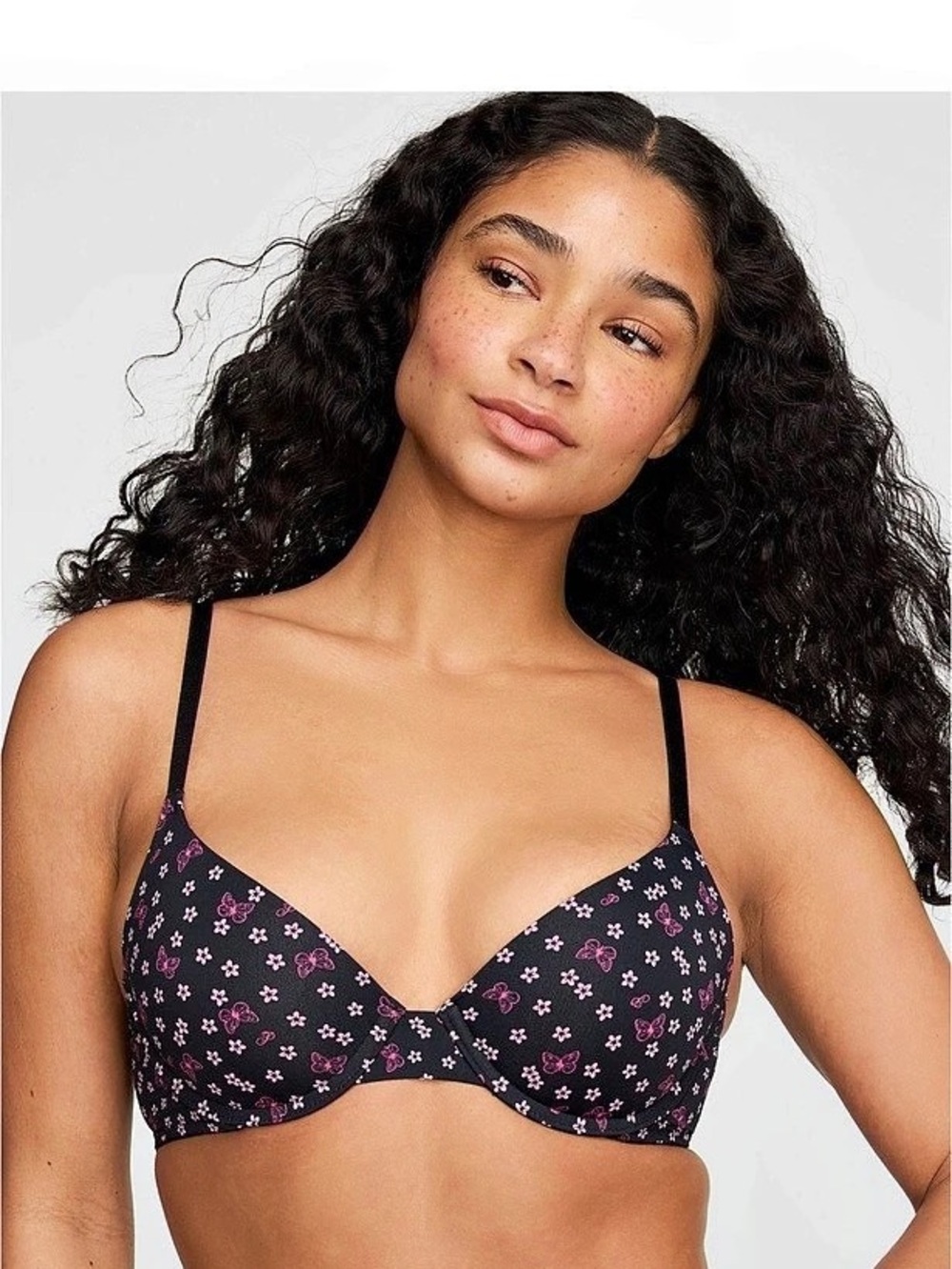 PINK Victoria's Secret Wear Everywhere Push-Up Bra Butterfly Print 32B